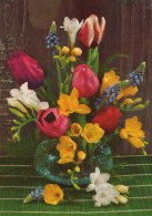 FLOWERS Vintage Postcard CPSM #PAR115.GB - Flores