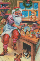 PÈRE NOËL Bonne Année Noël LENTICULAR 3D Vintage Carte Postale CPSM #PAZ084.FR - Santa Claus