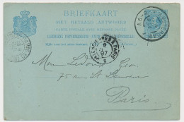 Briefkaart G. 28 V-krt. Amsterdam - Parijs Frankrijk 1897 - Postwaardestukken