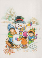 Buon Anno Natale PUPAZZO Vintage Cartolina CPSM #PBM522.IT - New Year