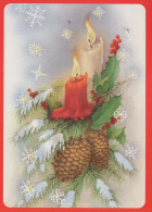 Buon Anno Natale CANDELA Vintage Cartolina CPSM #PAZ582.IT - Nouvel An
