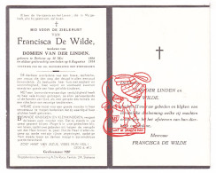 DP Francisca De Wilde ° Stekene 1866 † 1954 X Domien Van Der Linden Vanderlinden - Imágenes Religiosas