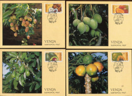 "VENDA" 1983, Mi. 82-85 "Fruechte" Auf 4 Maximumkarten (B1225) - Venda