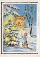 ANGELO Buon Anno Natale Vintage Cartolina CPSM #PAH742.IT - Angeli