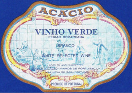 Wine Label, Portugal -  ACÁCIO . VINHO VERDE Branco -|- Caves Acácio, Vila Nova De Gaia - Autres & Non Classés