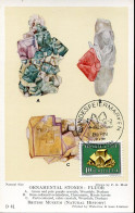 X0531 Switzerland, Maximum Card 1958 Pro Patria Mineral,ornamental Stone Fluor, First Day Postmark - Mineralien
