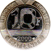 10 Francs 2000 (recto) Genie De La Bastille - 10 Francs