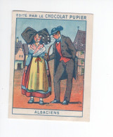 Chromo Alsaciens Alsace  Didactique Au Dos  Pub: Chocolat Pupier 68 X 51 Mm  2 Scans - Andere & Zonder Classificatie