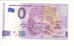 Billet Touristique 0 Euro - CHÂTEAU DU CLOS LUCÉ LES INVENTIONS DE LÉONARD DE VINCI - UEAU - 2023-9 - N° 2056 - Otros & Sin Clasificación