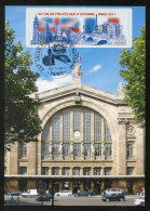 FRANCE (2011) - Carte Maximum Card - ATM LISA - 65 Salon Philatélique Automne - Paris Gare Du Nord - Railway Station - 2010-2019