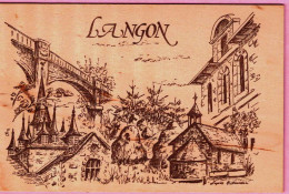 35 - B35178CPSM - LANGON - Carte En BOIS , Gravée D'apres A. Goussin - Pays De Vilaine - Très Bon état - ILLE-ET-VILAINE - Andere & Zonder Classificatie