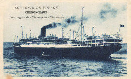 Bateau Paquebot " CHENONCEAUX " * Souvenir De Voyage Compagnie Des Messageries Maritimes * Chenonceaux - Steamers