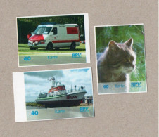 057] BRD - Privatpost RPV Cottbus - 3 Marken - Rettungswagen Finnland, Wildkatze, SAR Rettungsboot - Private & Local Mails