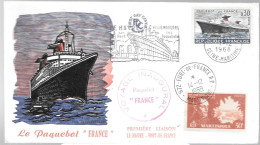 ENVELOPPE-1eJOUR PAQ FRANCE-VOYAGE INAUGURAL LE HAVRE/FORT DE FRANCE-TBE-RARE - Schiffe