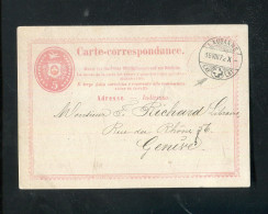 "SCHWEIZ" 1872, Postkarte Ex Lausanne Nach Geneve, Schoene Karte ! (B1233) - Entiers Postaux