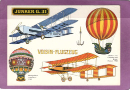 Mongolfières Et Avions JUNKER G.31 & VOISIN FLUGZEUG  Montgolfiers Luftballon Ballon Von Charles Und Bruer Robert 1783 - Sonstige & Ohne Zuordnung