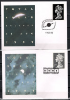 UK England, Great Britain 1999 Space, Total Eclipse 7 Commemorative Covers - Europe