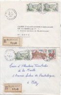 37051# LOT 5 LETTRES FRANCHISE PARTIELLE RECOMMANDE Obl RICHEMONT MOSELLE 1967 1968 Pour METZ 57 - Covers & Documents