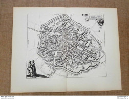 Veduta Della Città Di Douai O Dowaai Anno 1623 Braun E Hogenberg Ristampa - Geographische Kaarten