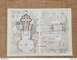 Carta Geografica Pianta Piantina 1939 Palazzi Pontifici E San Pietro Roma T.C.I. - Cartes Géographiques