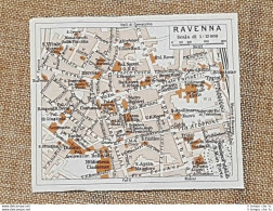 Pianta O Piantina Del 1937 La Città Di Ravenna Emilia Romagna T.C.I. - Geographische Kaarten