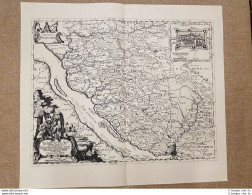 Carta Geografica O Mappa Contea Di Pinnenberg Anno 1634 Di Blaeu Ristampa - Geographische Kaarten