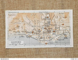 Pianta O Piantina Del 1937 La Città Di Sanremo Liguria T.C.I. - Geographical Maps