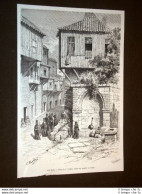 Adda Street Nel 1889 + Torre Della Porta Di Meidan Kapou Nel 1889 - Antes 1900