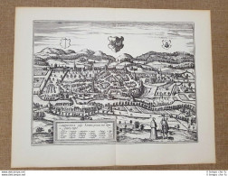 Veduta Della Città Kempten Campidonia Germania Del 1572 Braun Hogenberg Ristampa - Geographische Kaarten