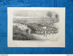 Gravure Année 1864 - Depart Des Capitaines Speke Et Grant Et De Leur Caravane - Voor 1900