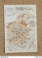 Pianta O Piantina Del 1937 La Città Di Modena Emilia Romagna T.C.I. - Geographical Maps