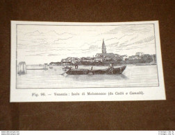 Rarissima Veduta Di Fine '800 Venezia - Isola Di Malamocco - Antes 1900