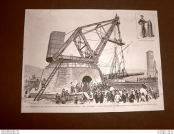 La Spezia Nel 1876 Gru Gigantesca Innalza Il Cannone Da 100 Per Gli Esperimenti - Ante 1900