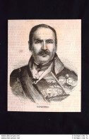 Ritratto Del Generale Spagnolo Baldomero Espartero Incisione Del 1869 - Before 1900