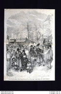 Parigi - Le Botteghe Del Boulevard Il Primo Dell'anno Incisione Del 1870 - Vor 1900