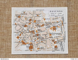 Pianta O Piantina Del 1937 La Città Di Ravenna Emilia Romagna T.C.I. - Geographical Maps