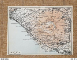 Carta Geografica O Mappa Del 1927 Vesuvio Torre Del Greco Pompei Campania T.C.I. - Autres & Non Classés