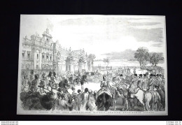Esposizione Di Londra 1851: Regina Vittoria.Buckingham Palace Incisione Del 1851 - Ante 1900