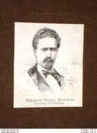 Onorevole O Deputato Nel 1875 Maggiore Nicola Marselli Di Pescina - Avant 1900