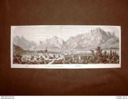 Vedute Della Svizzera Del 1863 Ragaz, La Tamina, Casa Jaeger E Hof-Ragaz - Before 1900