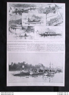 La Gara Di Motoscafi Da Parigi A Deauville: Mercedes - Korrigan Stampa Del 1903 - Sonstige & Ohne Zuordnung