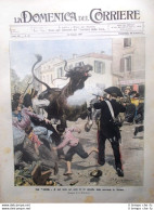 La Domenica Del Corriere 23 Giugno 1907 Corrida Ambasciata Nuoto Automobile Tori - Other & Unclassified