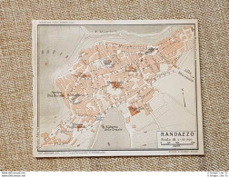 Pianta O Piantina Del 1919 La Città Di Randazzo Catania Sicilia T.C.I. - Carte Geographique