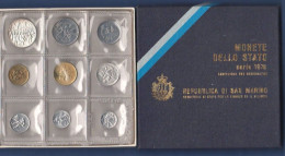 San Marino Serie 1978 Saint Marin Set Coins Divisionale UNC Con 500 Lire Argento I° Maggio + Box - San Marino