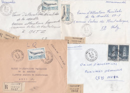 37053# LOT 8 LETTRES FRANCHISE PARTIELLE RECOMMANDE Obl ROHRBACH LES BITCHE MOSELLE 1967 1968 Pour METZ 57 - Storia Postale