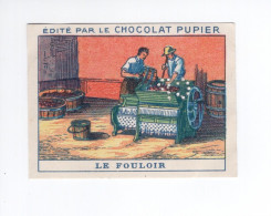 Chromo Campagne La Ferme Le Fouloir Vin Raisin Viticulture Didactique Au Dos  Pub: Chocolat Pupier 68 X 51 Mm  2 Scans - Other & Unclassified