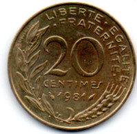 20 Centimes 1981 Serie Marianne - 20 Centimes