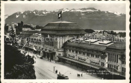 11500958 Lausanne VD La Gare Et Les Alpes De Savoie Lausanne - Autres & Non Classés