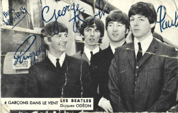 Carte Postale Dédicacée - Beatles, Paris 1964 - Sänger Und Musikanten