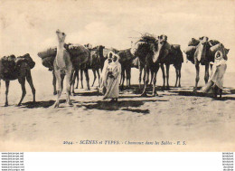 ALGERIE  SCENES ET TYPES  Chameaux Dans Les Sables  ..... ( Ref FA1432 ) - Scenes